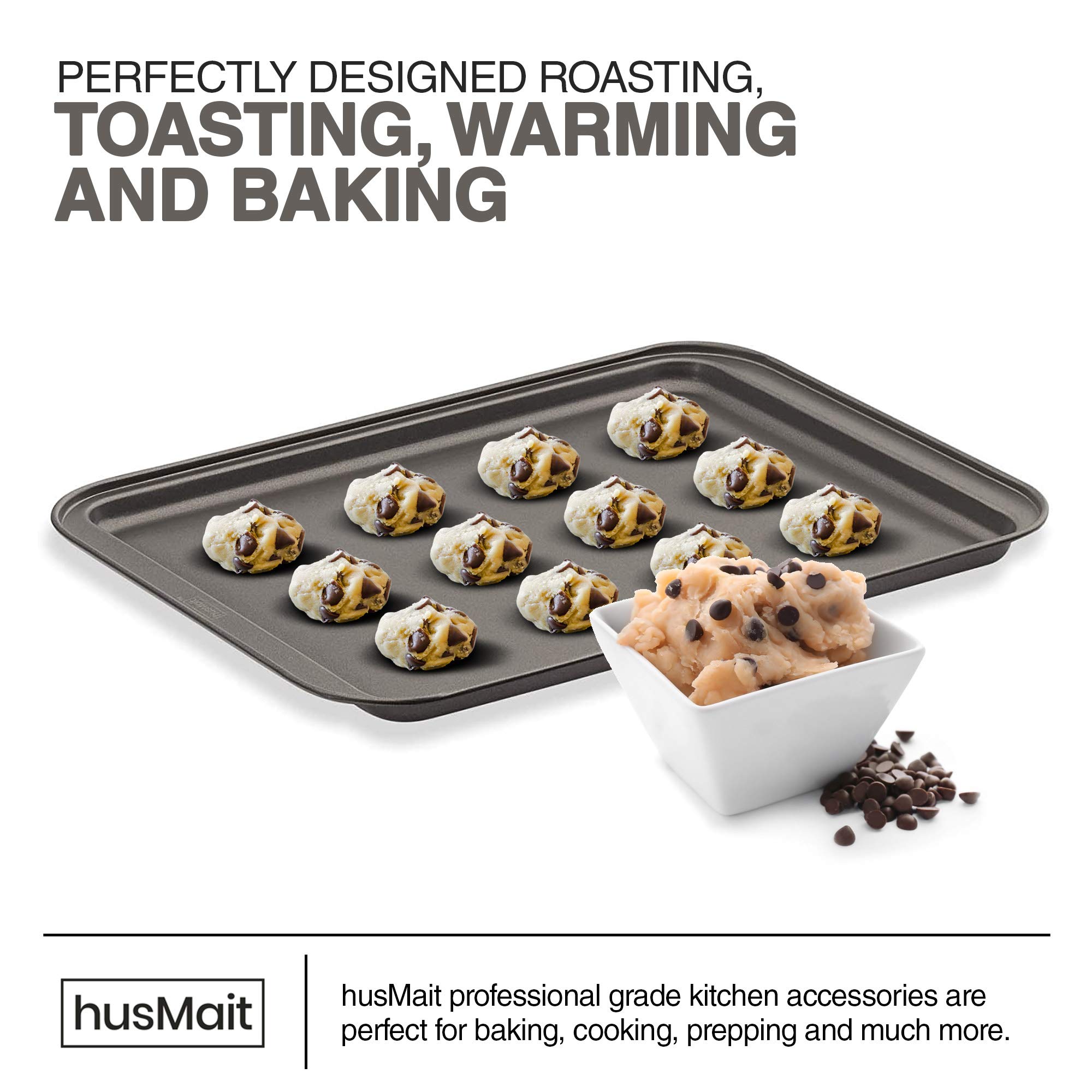Premium Nonstick Baking Sheet 10x15 Inch - Heavy Duty Steel, Oven Safe, Rust & Scratch Resistant - Perfect for Cookies, Pastries, Bread & Pizza - Ideal for Home Baking, Commercial Kitchens & Restaurant Use