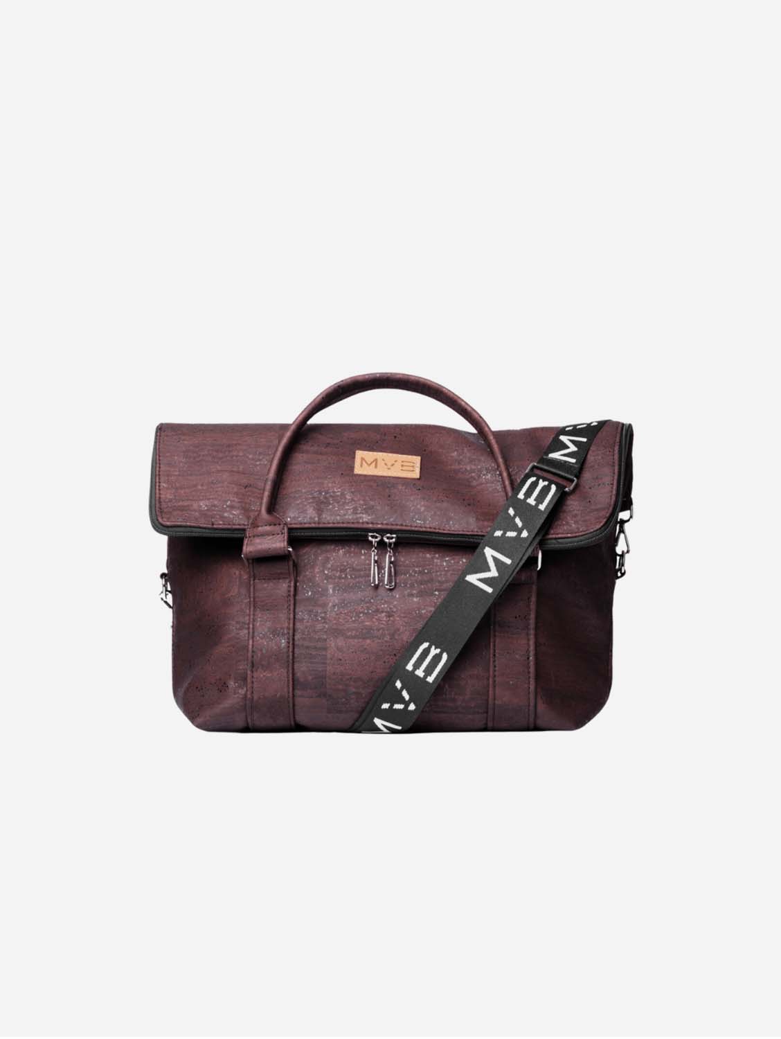 Versa Cork Vegan Messenger Bag for Men & Women - Eco-Friendly Dark Brown Crossbody Bag for Work, Travel & Daily Commute