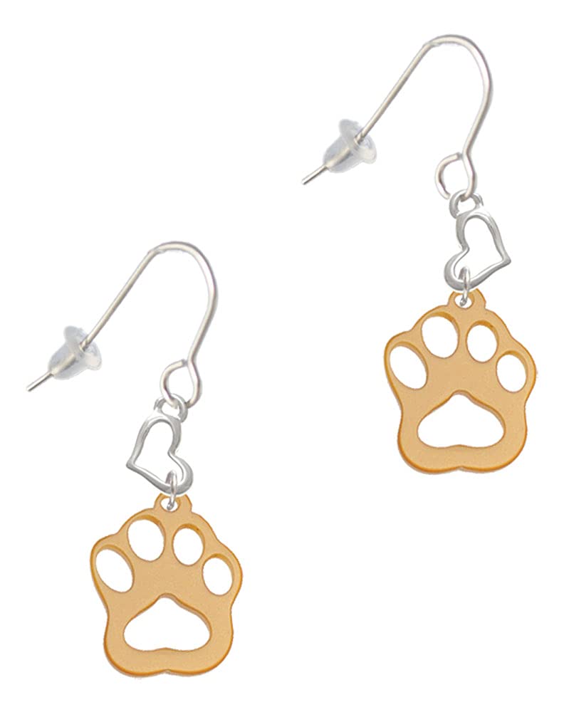 Delight Jewelry Acrylic Small Paw & Heart French Earrings - Cute Animal Inspired Stud Earrings for Women | Perfect for Casual Wear, Date Nights & Gift Giving