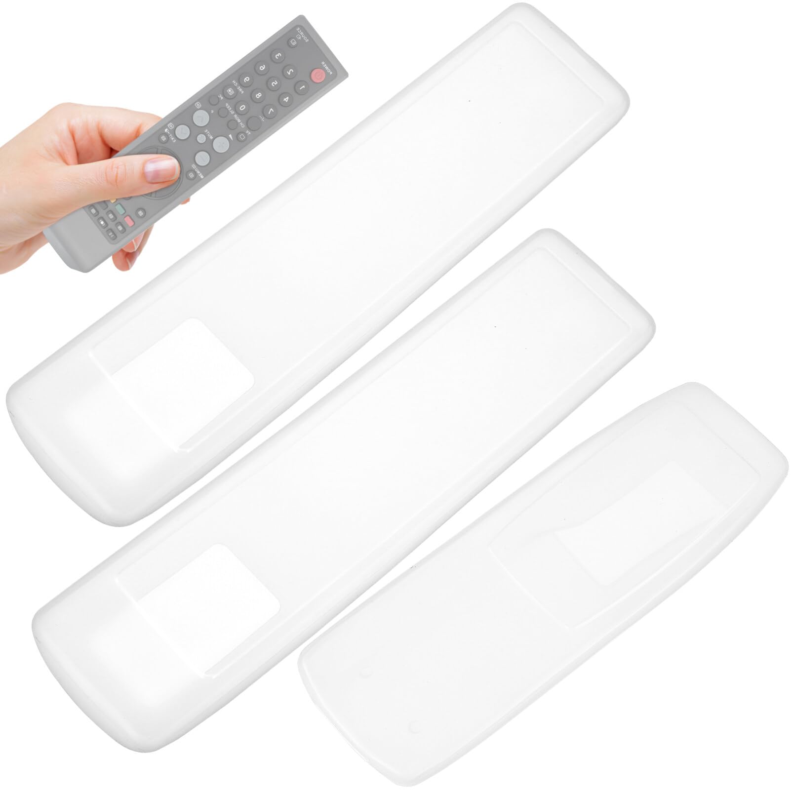 3 Pack Clear Remote Control Covers - Dustproof TV Remote Protector Sleeves | Detachable & Reusable for Smart TV, Roku, Fire Stick, Apple TV & More | Perfect for Home, Office & Travel Use