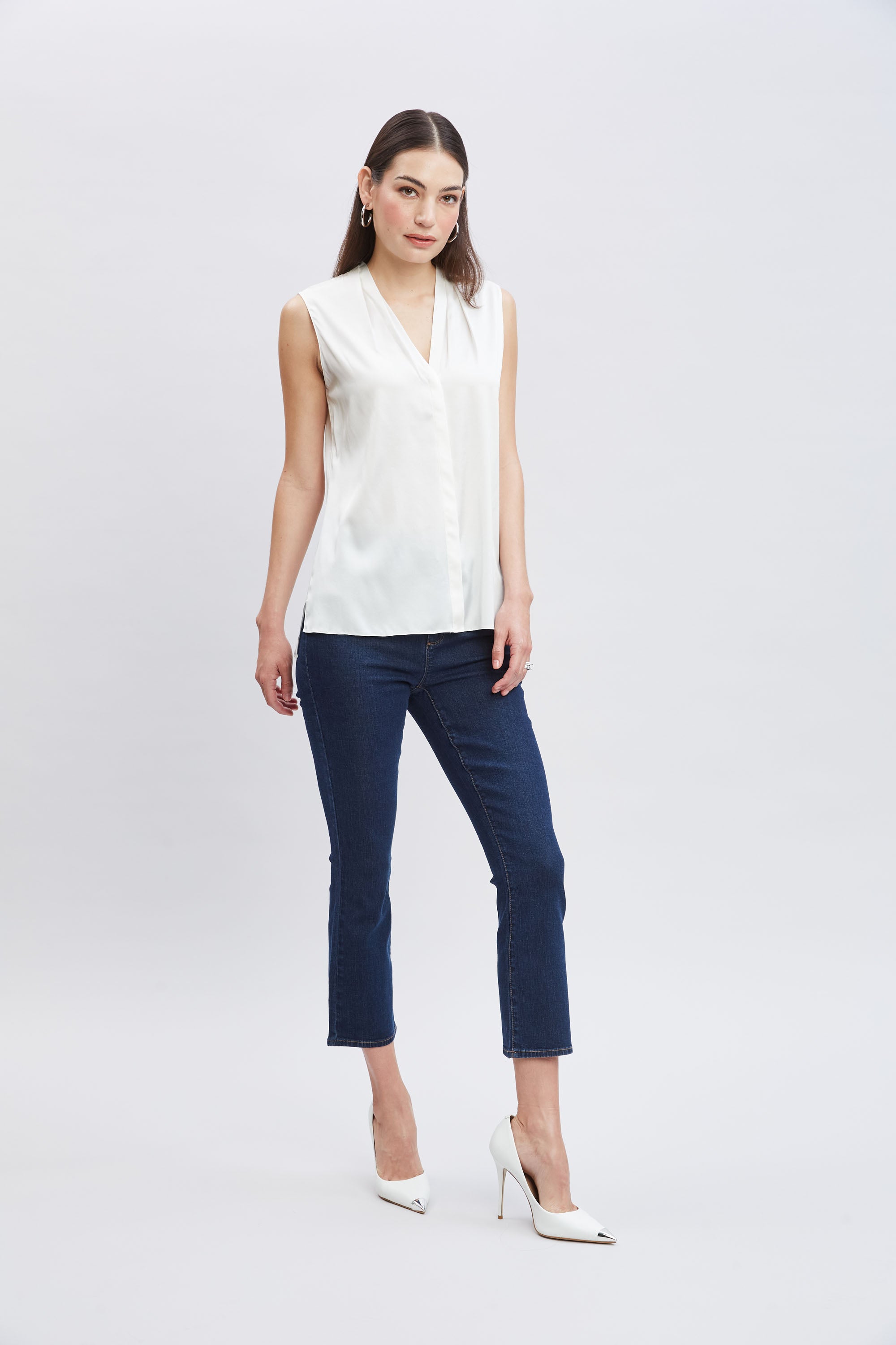 Sleeveless Silk Button Down Shirt for Women - Elegant Summer Blouse for Office & Casual Wear | Breathable & Comfortable Silk Top for Work, Travel & Special Occasions