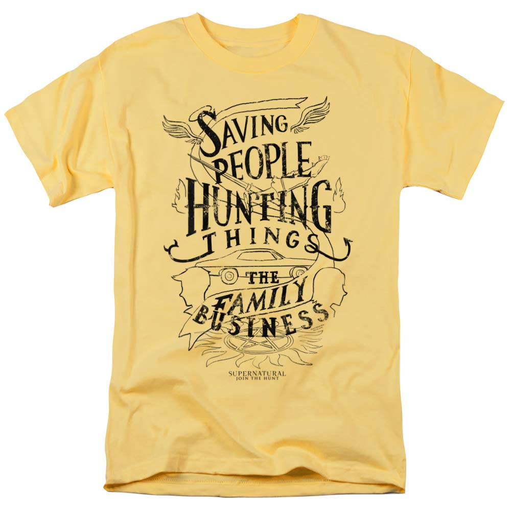 Supernatural Family Business Unisex T-Shirt for Men & Women - Banana Print, Large Size | Casual Wear, Gift Idea, TV Show Merchandise