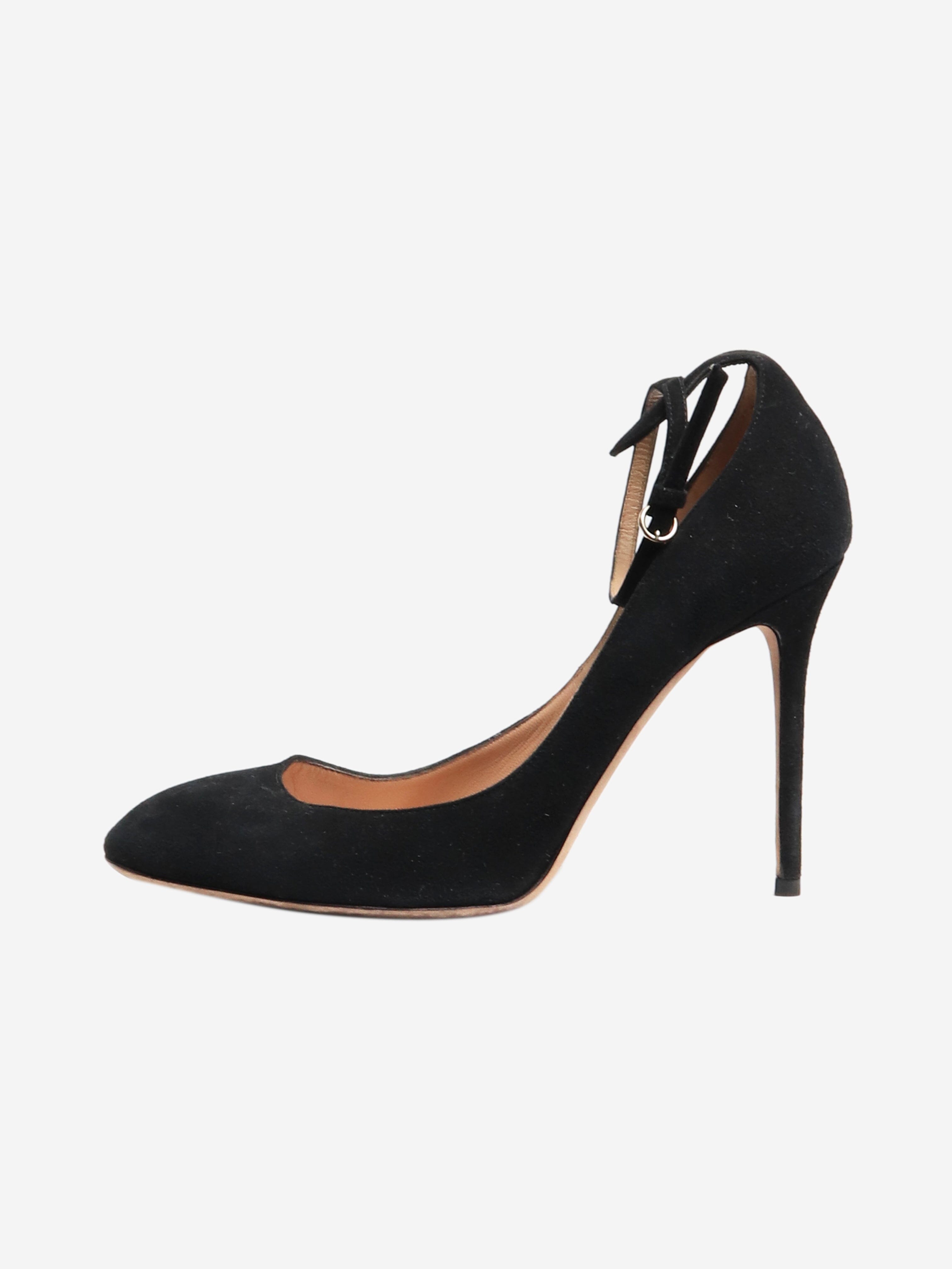 Black Suede Mary Jane Shoes Women's Size EU 39.5 (UK 6.5) - Classic Comfort for Work, Weddings & Vintage Style Outfits
