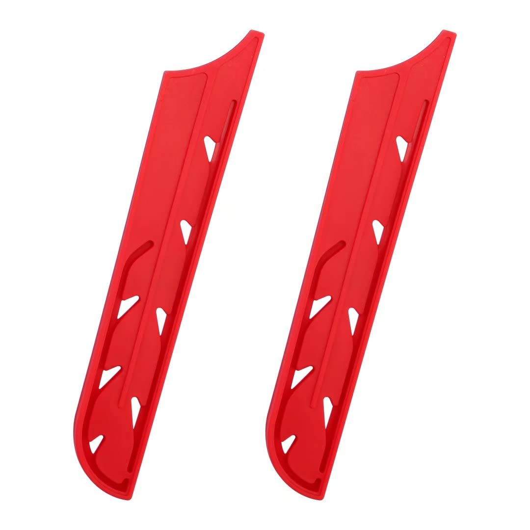 2-Pack Universal Safety Knife Covers - Red Blade Guards for Kitchen Knives (Fits 8