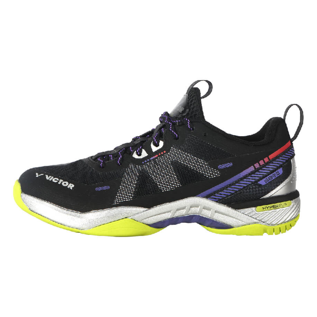 Victor S82III C Court Shoe for Badminton & Volleyball - Lightweight Indoor Sports Shoes with Non-Slip Sole [Black] - Perfect for Gym, Training & Court Play