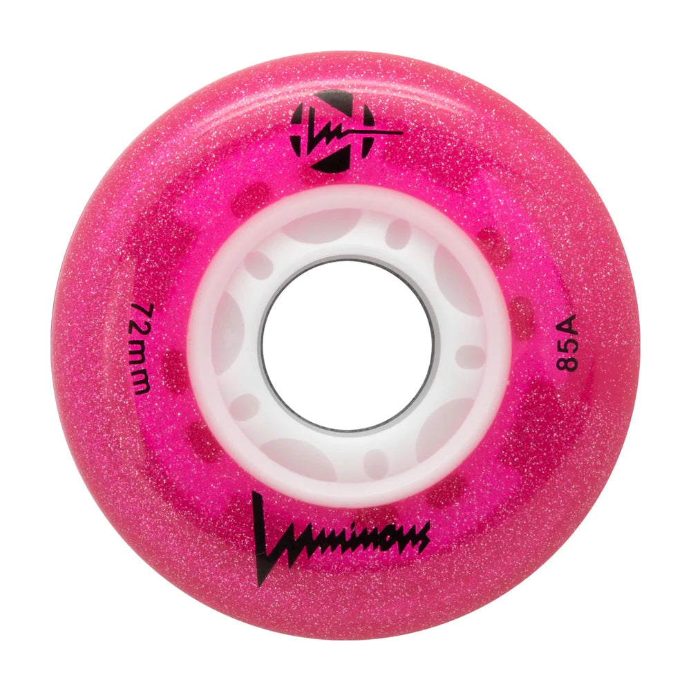 Glow Luminous 72mm LED Light Up Skateboard Wheels - Perfect for Night Skating, Longboard & Cruiser Boards - Glow in The Dark Wheels for Safety & Fun