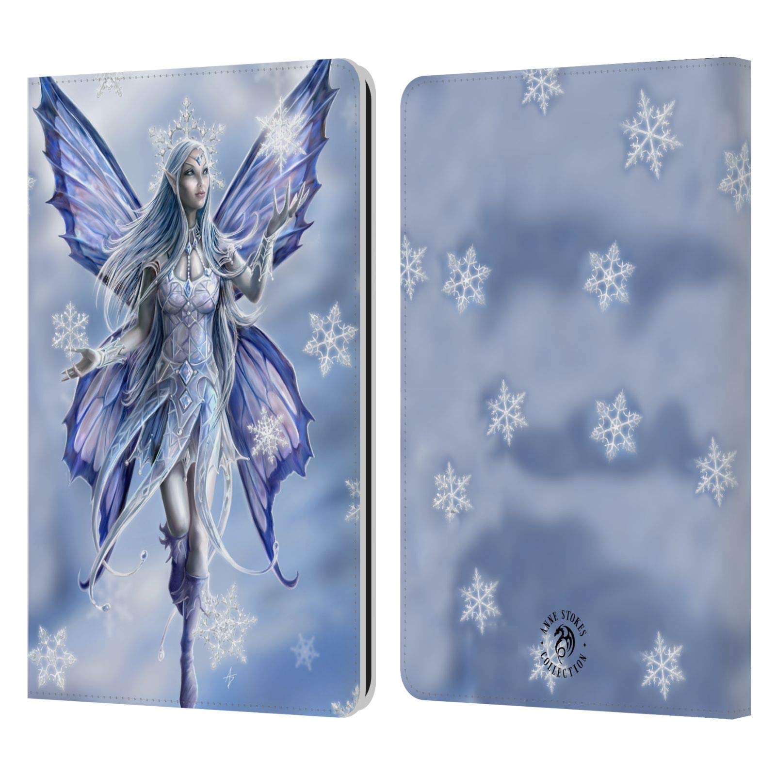 Anne Stokes Snow Fairy Yule Leather Book Wallet Case Cover for Kindle Paperwhite 1/2/3 - Officially Licensed by Head Case Designs | Perfect Gift for Fantasy Book Lovers & Kindle Protection