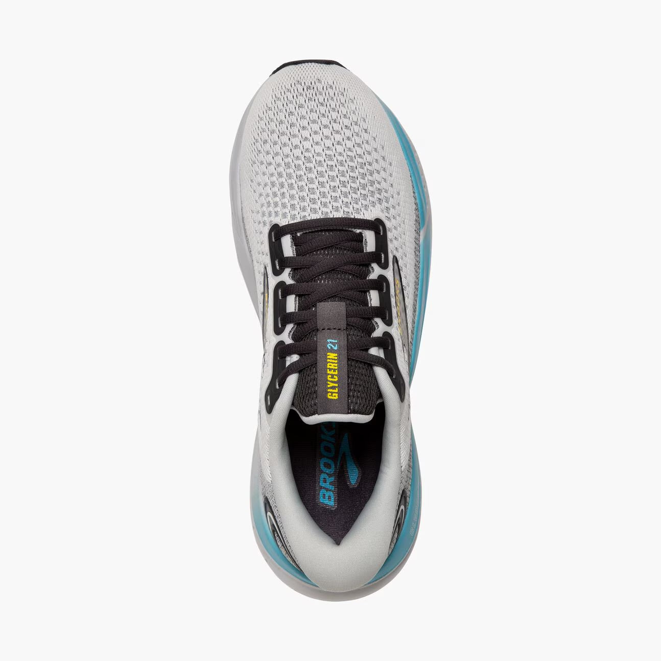 Brooks Men's Glycerin 21 Running Shoes - D Width - Coconut/Forged Iron/Yellow - Cushioned Road Running & Jogging Shoes for Men