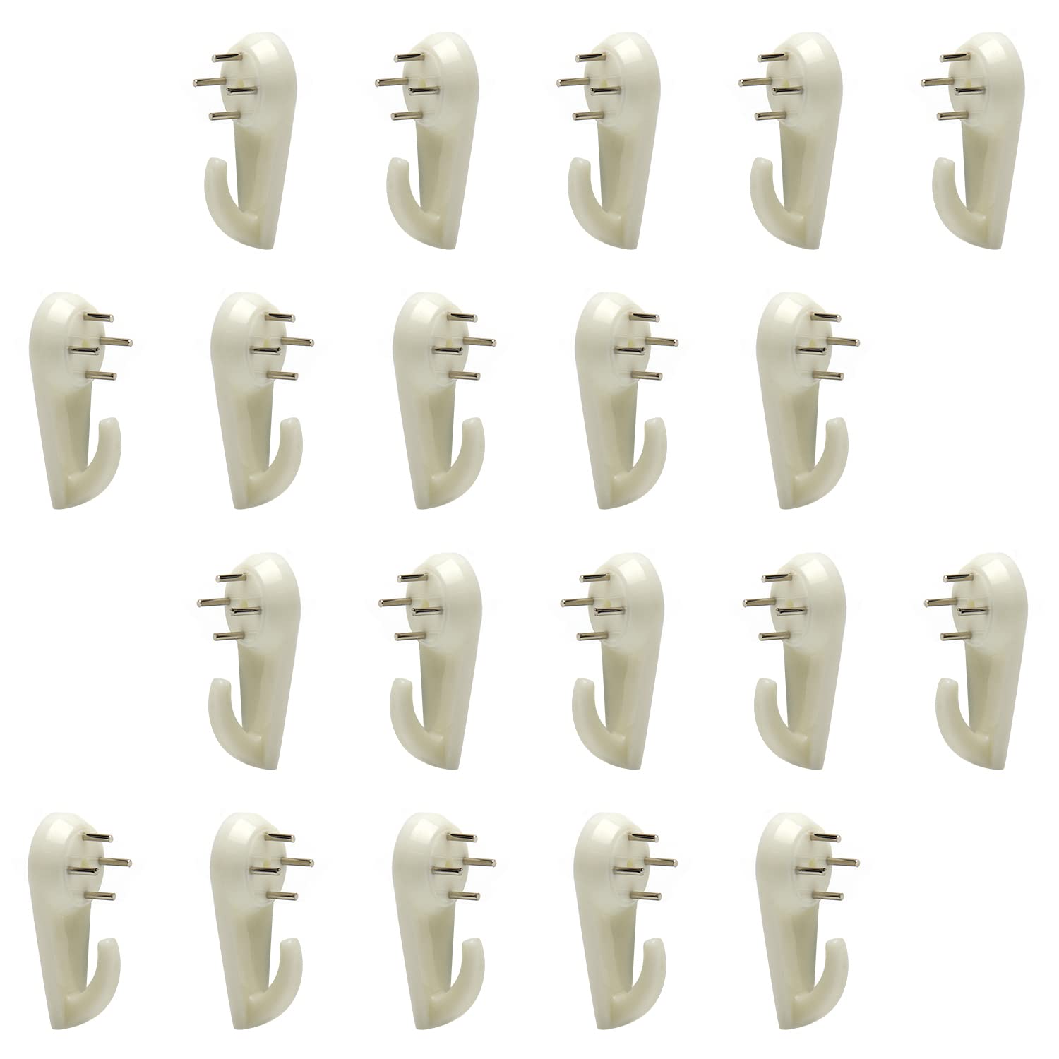 Professional Picture Hangers & Ceiling Hooks Kit - 20PCS White Photo Frame Hooks with Nails for Hanging Plants, Mugs, Wind Chimes, Utensils - Perfect for Home Decor, Gallery Walls & Outdoor Decorations
