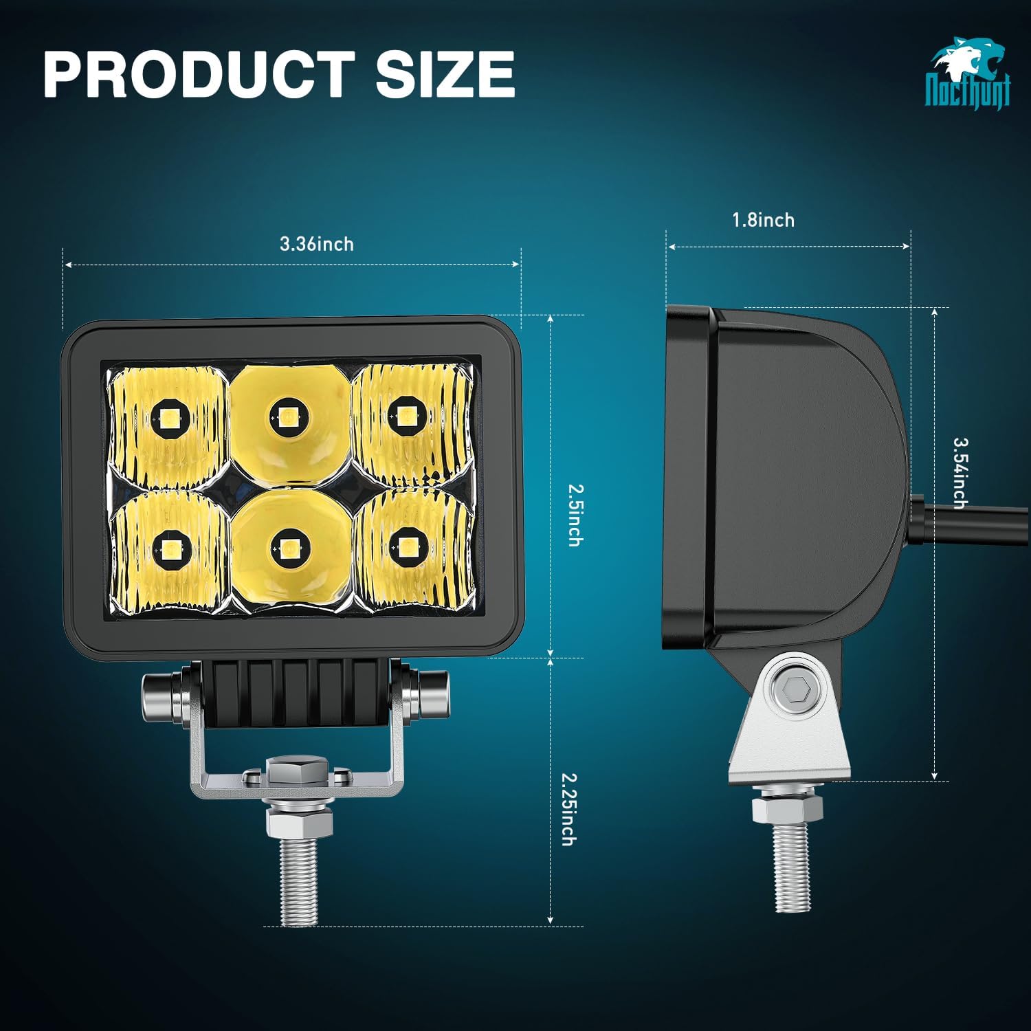 3.3 Inch 6LED Spot Flood EMC LED Pod Lights - Waterproof Off-Road Lighting for Trucks, Jeeps, ATVs & Boats - Perfect for Night Driving, Camping & Outdoor Adventures (Pair)