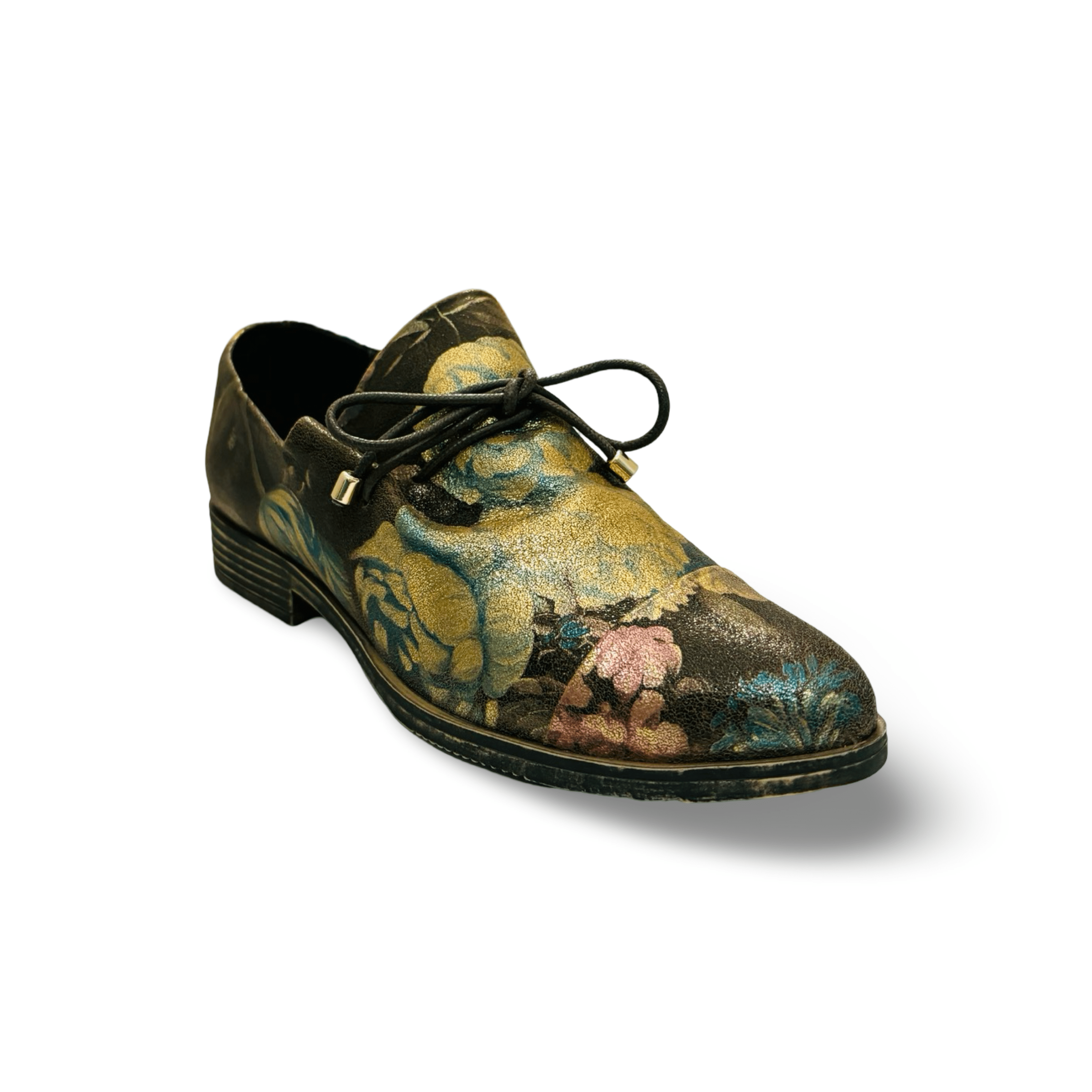 Kotty Blue Metal Floral Flat Shoes for Women - Elegant Casual & Party Footwear - Comfortable Walking Shoes for Daily Wear, Office, and Special Occasions