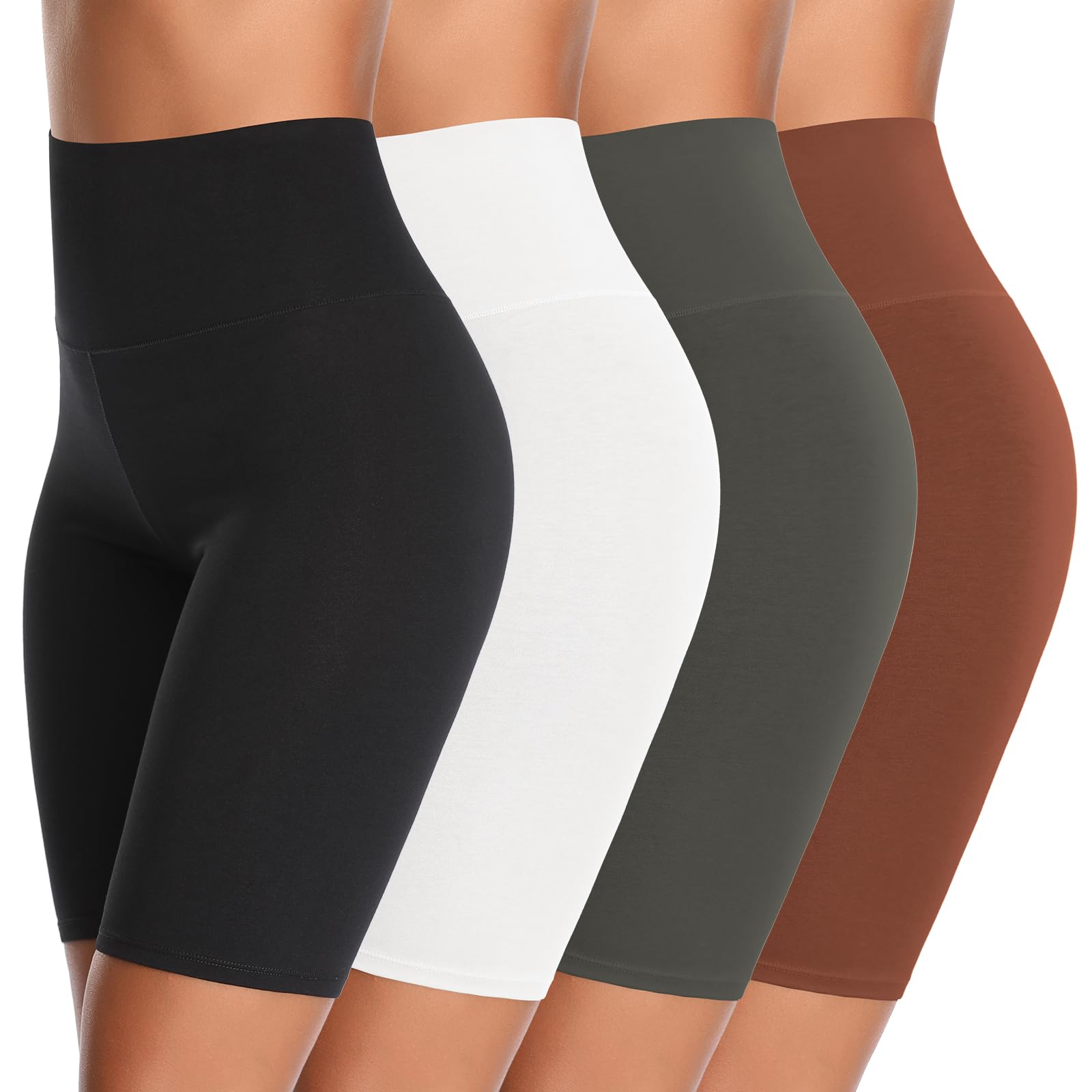 K-CHEONY Women's High Waisted Biker Shorts - Anti Chafing Cotton Underwear for Yoga, Workout & Running | Breathable Boy Shorts for Exercise, Lounge & Everyday Wear