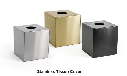 FOH Brushed Stainless Steel Tissue Box Cover - Set of 4 | Elegant Home Decor for Living Room, Bathroom & Office | Rust-Resistant & Durable Tissue Holder
