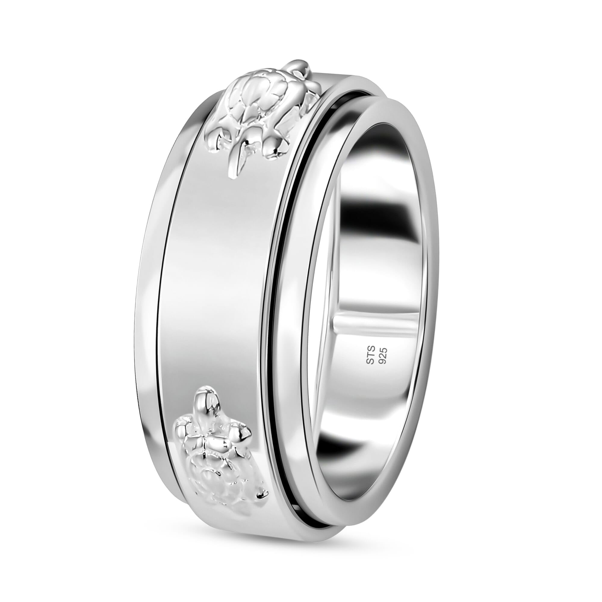 SHOP LC Spinner Band Zodiac Rings - 925 Sterling Silver Handmade Animal Rings for Women & Men - Stress Relief Fidget Jewelry - Perfect Birthday Gift for Zodiac Lovers (Ideal for Anxiety Relief, Office Focus & Everyday Wear)