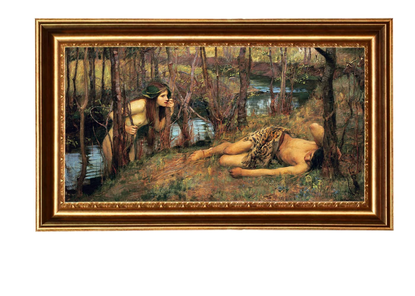 ELITEART - The Naiad, 1893 by John William Waterhouse - High Quality Oil Painting Reproduction Giclee Wall Art - Framed Canvas Prints for Living Room, Bedroom & Office Decor