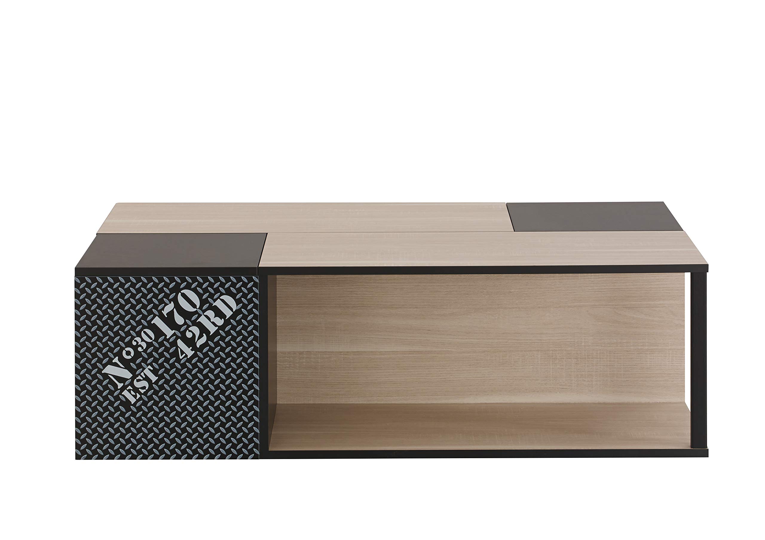 Modern Industrial Coffee Table - Sturdy Metal & Wood Design for Living Room, Office, or Lounge - Perfect for Home Decor & Entertaining