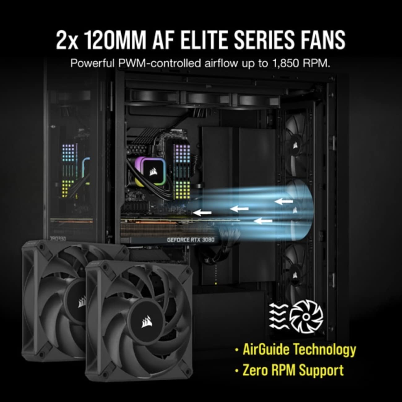 Corsair iCUE H100i RGB Elite Liquid CPU Cooler - 240mm Radiator, 120mm AF Elite Fans, 16 RGB LEDs, iCUE Software Control - Compatible with Intel LGA 1700/1200/115X/2066 & AMD AM4 Sockets - High Performance Cooling for Gaming PCs & Workstations