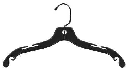 Black Plastic Top Hanger - Heavy Duty Clothes Hangers for Closet Organization | Perfect for Shirts, Blouses & Lightweight Garments