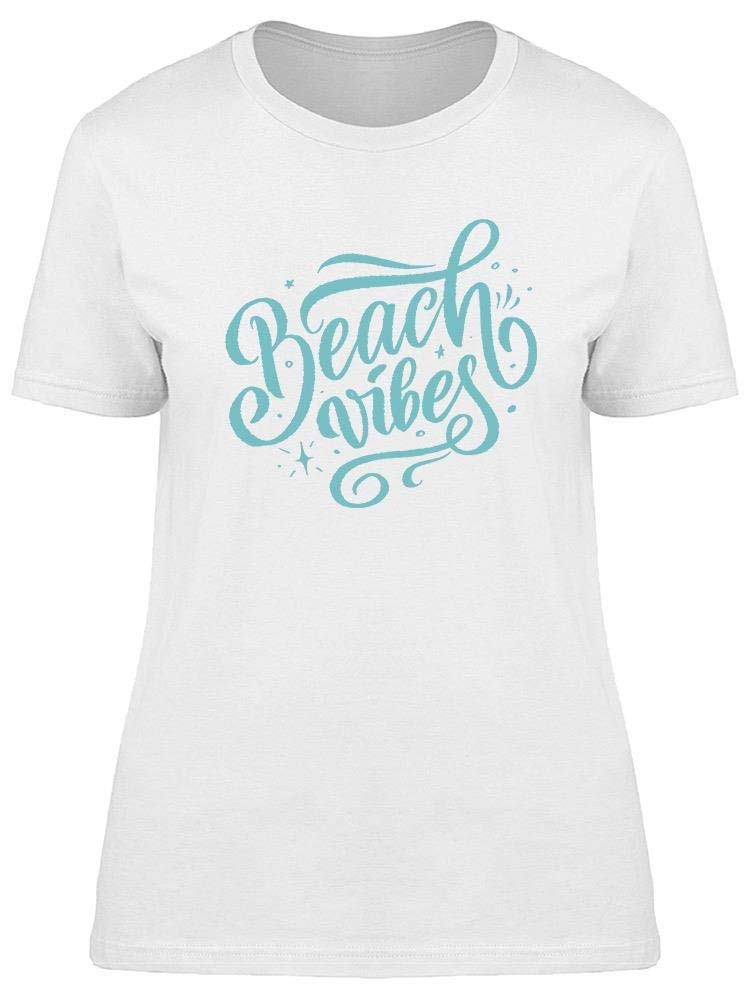 Beach Vibes Text Tee for Women - Soft Cotton Casual Summer T-Shirt with Trendy Slogan Print | Perfect for Vacations, Beach Trips & Relaxing Outfits