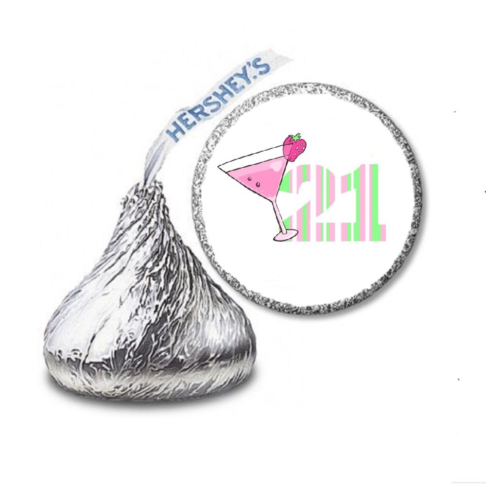 21st Birthday Hershey's Kisses Stickers - Party Favors for Candy Gifts