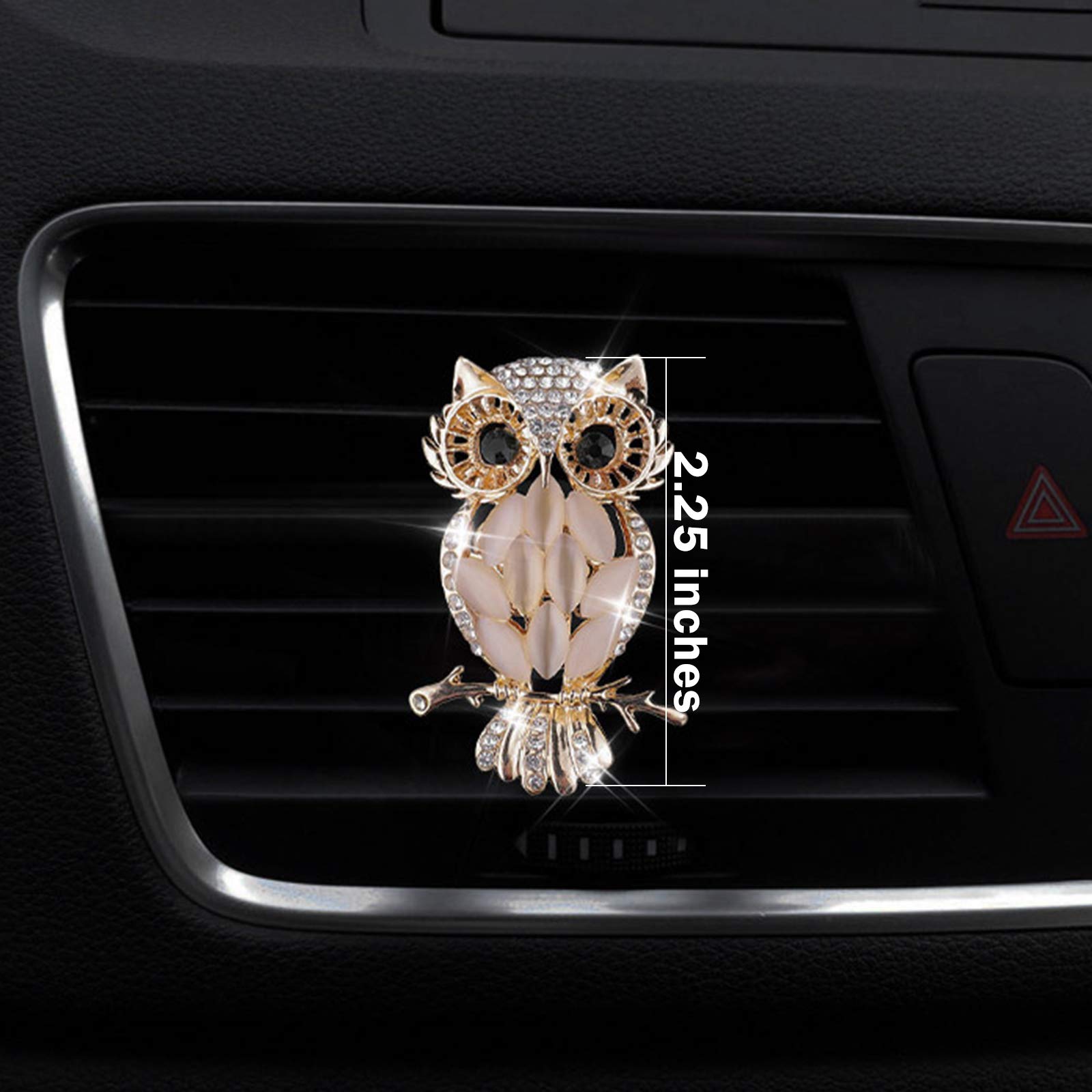 Bling Crystal Owl Car Air Vent Clip - Rhinestone Aromatherapy Essential Oil Diffuser for Women | Fashion Car Decoration Accessories | Perfect for Sedan, SUV & Office Desk Decor