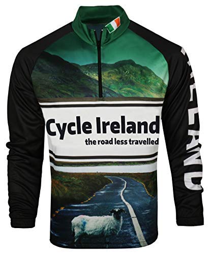 Ireland Cycling Jersey for Men - Long Sleeve Breathable Bike Shirt for Road & Mountain Biking - Perfect for Training, Racing & Outdoor Sports