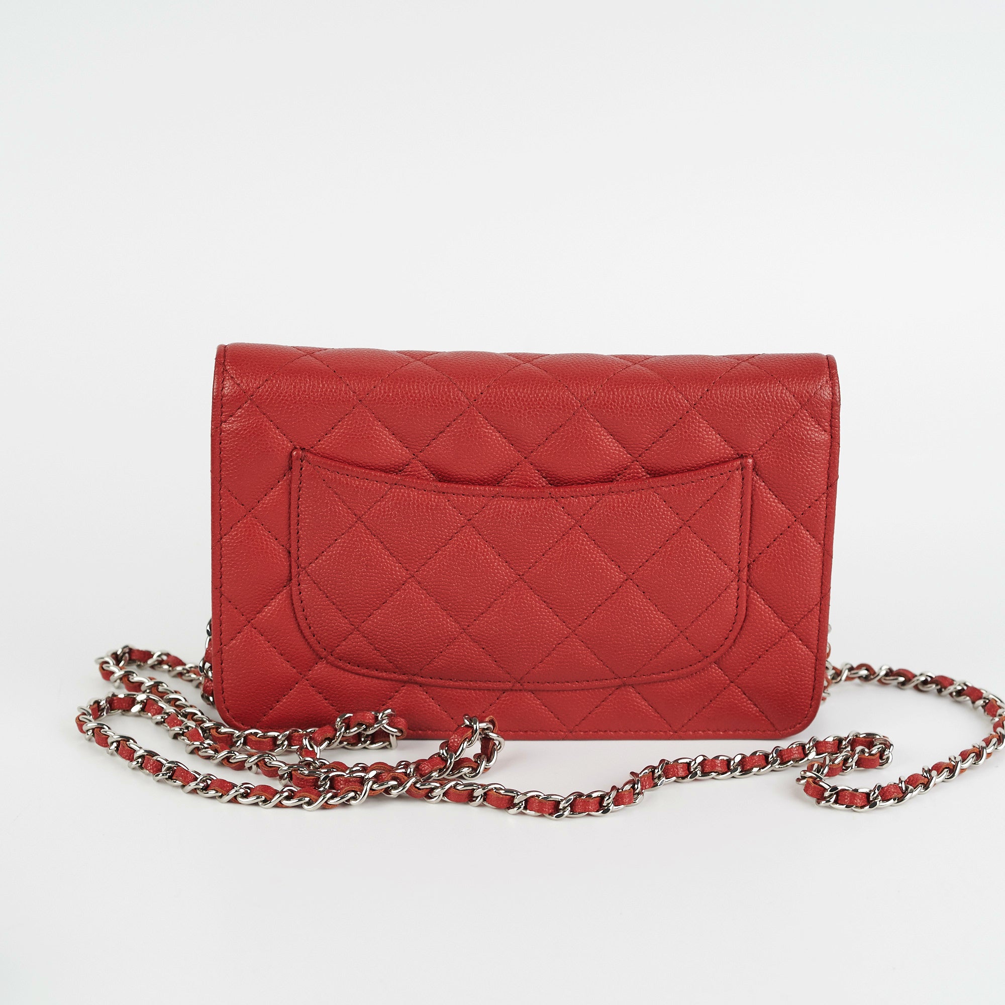 Chanel Caviar Leather Wallet on Chain WOC Crossbody Bag in Red | Luxury Designer Handbag for Women | Perfect for Parties, Date Nights & Everyday Use