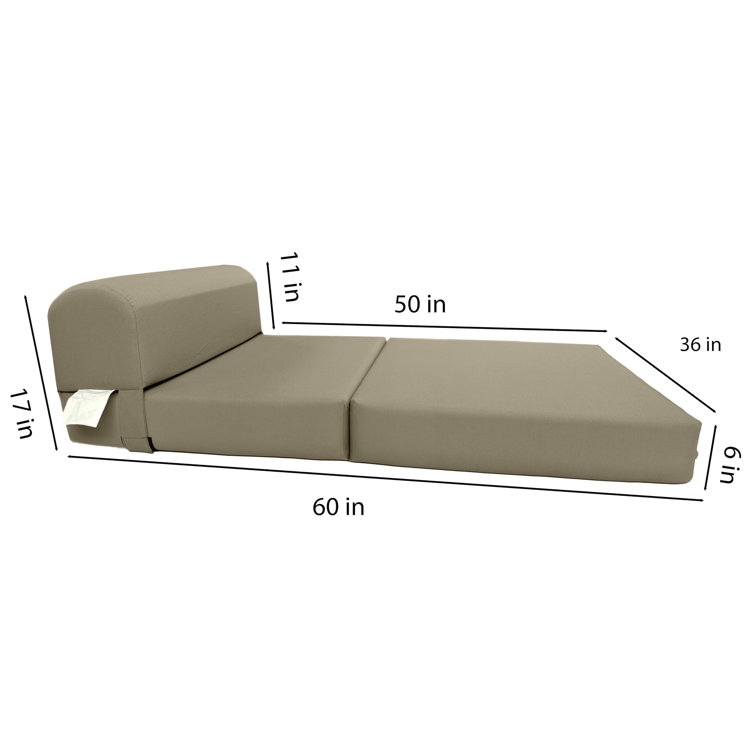 D&D Futon Furniture Sleeper Chair Folding Bed - Convertible Studio Sofa Guest Bed with High Density Foam Mattress (70