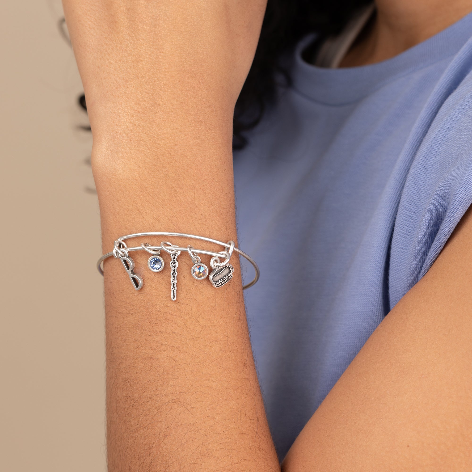 Harry Potter™ Albus Dumbledore Multi-Charm Bangle Bracelet - Perfect for Cosplay, Halloween Costumes & Wizarding World Fans