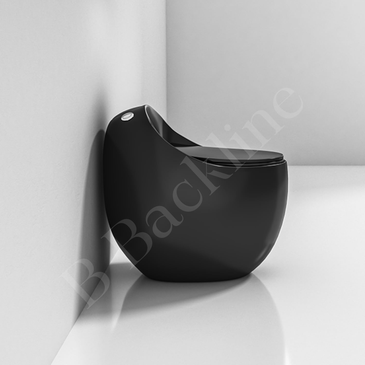 Premium B BACKLINE Ceramic Siphon One Piece Western Toilet with Soft Close Seat - Modern Bathroom Commode, Water Closet with S-Trap Floor Outlet (Black Glossy) - Ideal for Home, Hotel & Commercial Restrooms