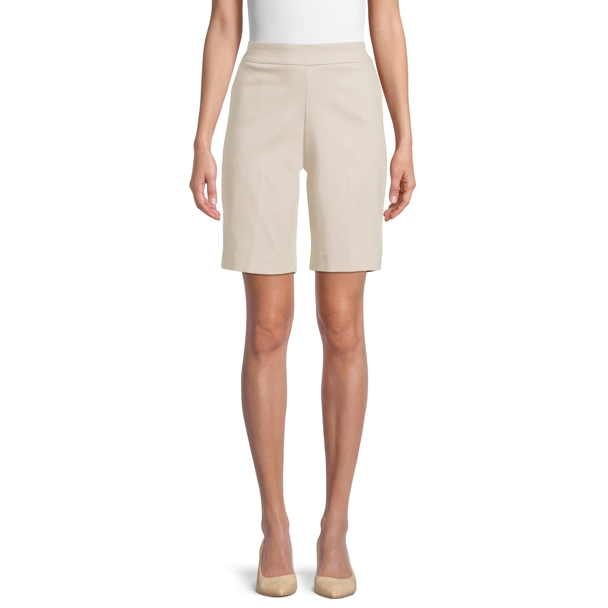 Time & Tru Women's Bermuda Shorts - Pull-On Comfort for Casual Wear