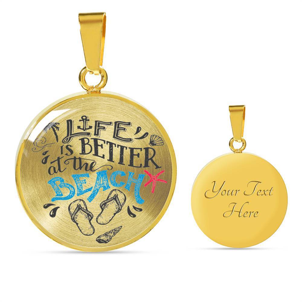 Life is Better at the Beach Necklace - Dainty Coastal Jewelry for Women - Perfect for Vacation, Summer Outfits & Beach Getaways