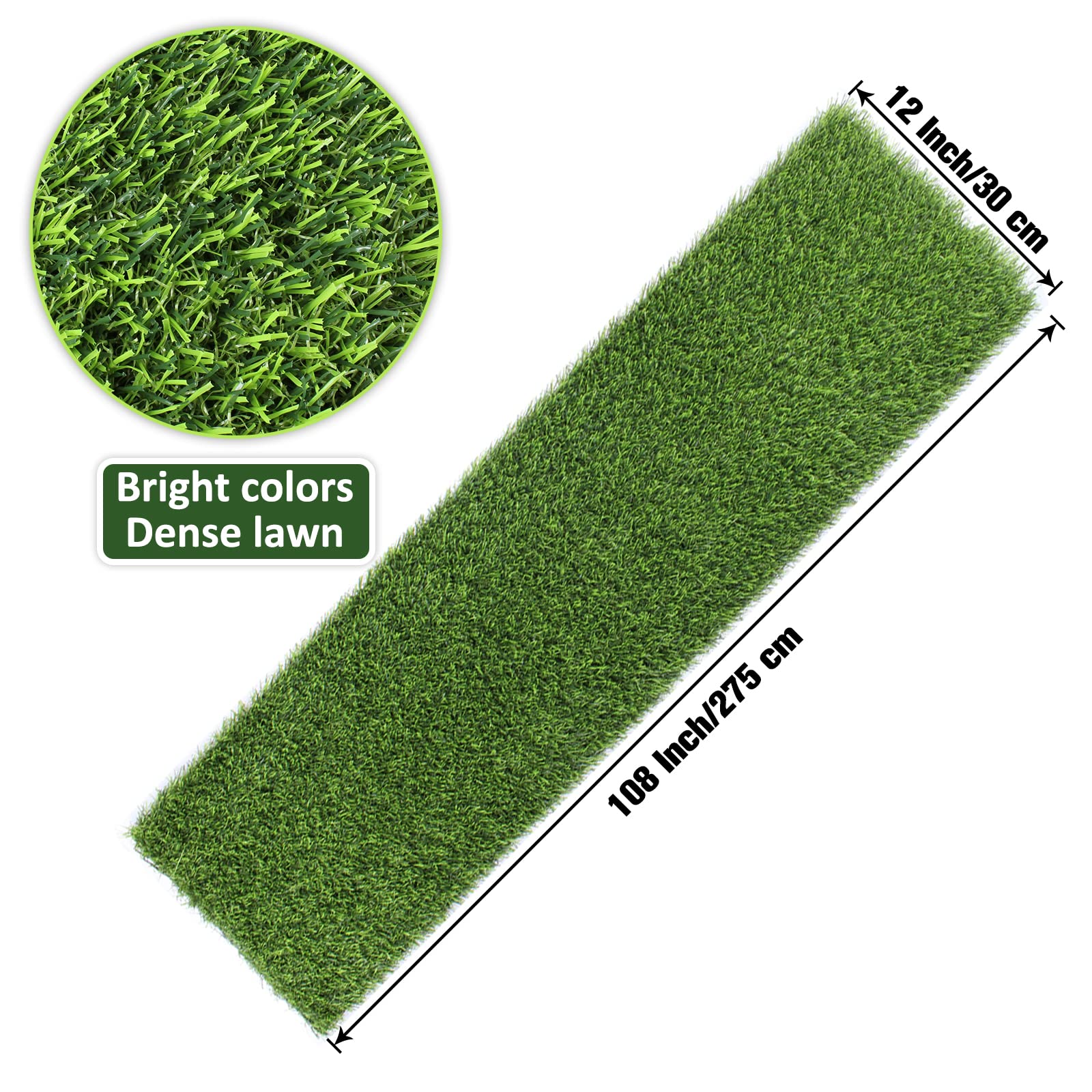 Kesfey 12x108 Inch Artificial Grass Table Runner - Green Synthetic Fake Grass Carpet Rug for Christmas Table Decor, Golf Party, Baby Shower - Durable Thick Tabletop Decor for Home, Events & Outdoor Gatherings