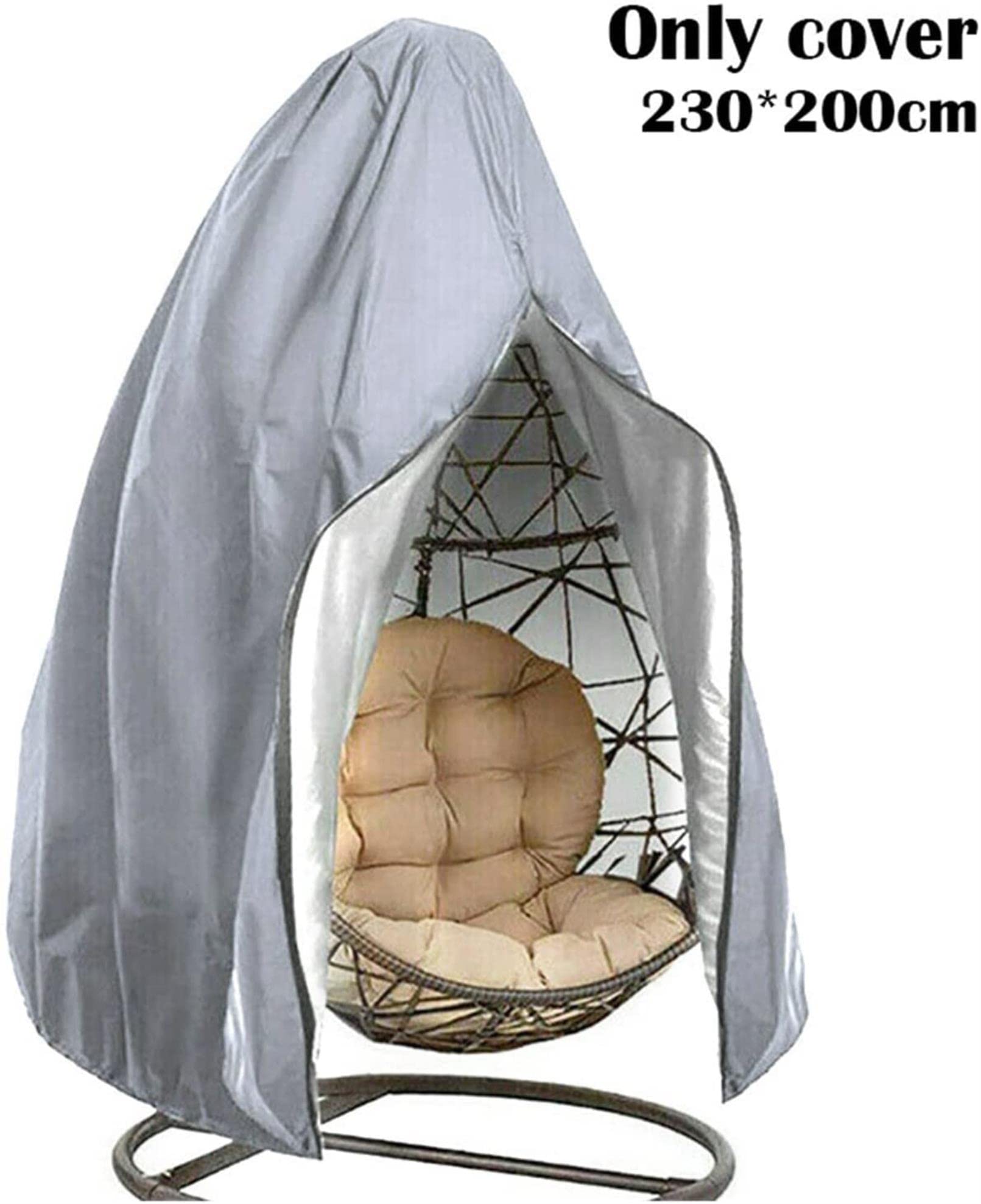 **Waterproof Patio Chair Cover for Outdoor Furniture - Heavy Duty Oxford Fabric Swing Chair Protector - 190x115cm Gray Rain Cover for Garden, Patio, Egg Chairs - Perfect for All-Weather Protection & Long-Lasting Use**