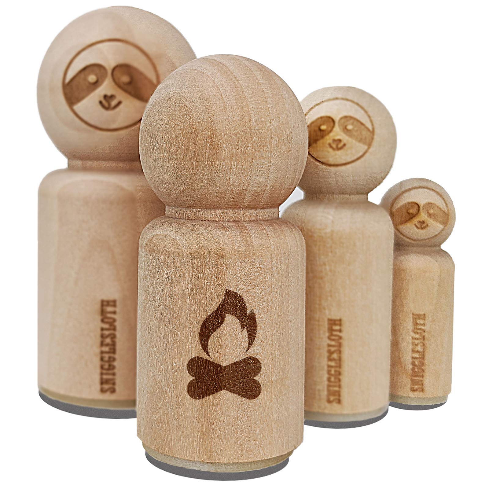 Campfire Fire Symbol Rubber Stamp - 3/4 Inch Small Stamping Tool for DIY Crafting, Scrapbooking, Bullet Journals & Planner Decorations