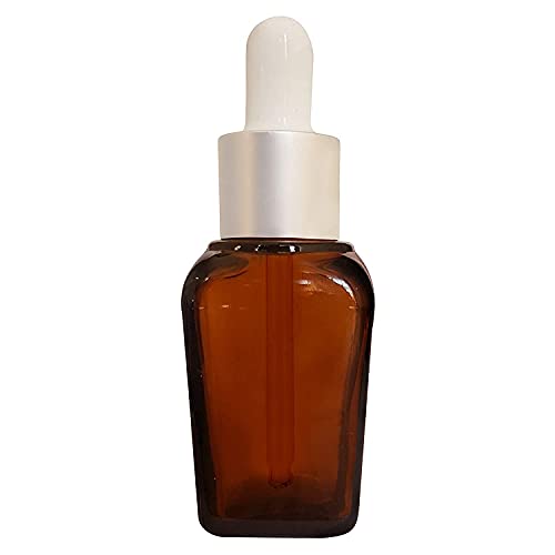 Amber Glass Bottle, Silver Dropper, 30ml (Pack of 3)