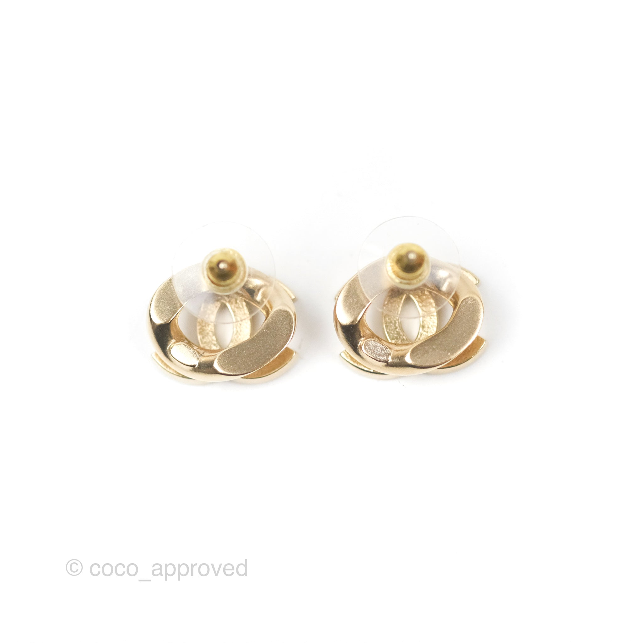 Chanel CC Crystal Gold Chain Earrings - Luxury Fashion Jewelry for Women | Perfect for Parties, Weddings & Special Occasions