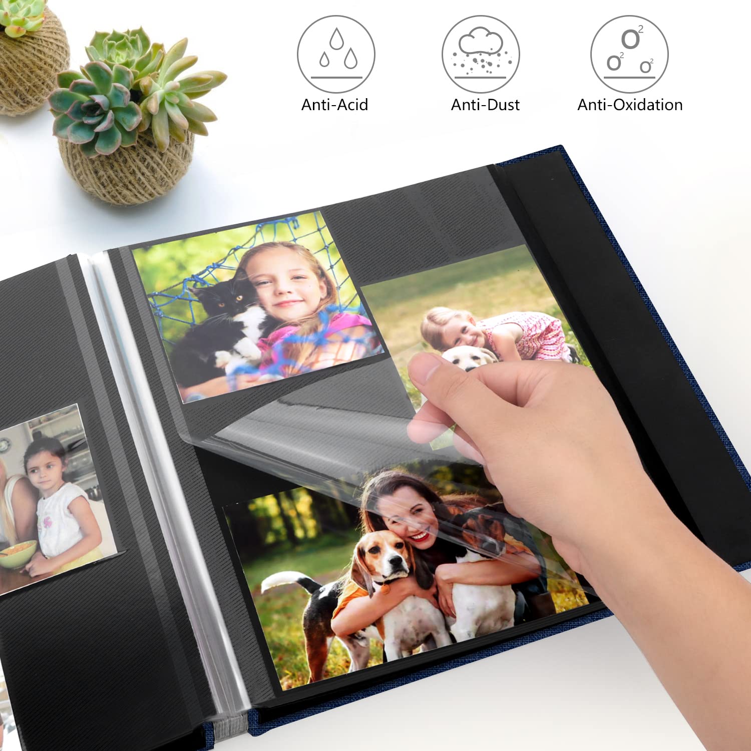 Self-Adhesive Photo Album with 60 Magnetic Sticky Pages - Holds 8x10, 5x7, 4x6, 6x8 & 3x5 Photos - Large Scrapbook for Family Memories, Weddings & Baby Pictures - Perfect for Preserving Special Moments & Creating DIY Memory Books