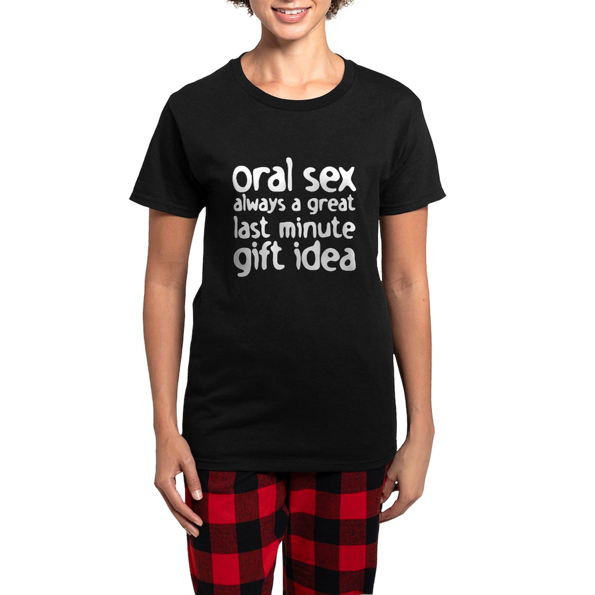 Oral Sex Themed Women's Dark Pajamas - Funny Novelty Sleepwear for Women | Perfect for Bachelorette Parties, Girls Night In & Couples Gifts