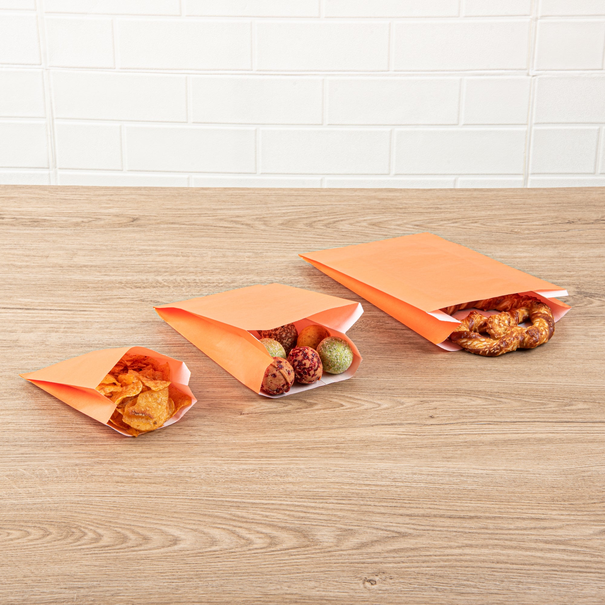 Orange Paper French Fry Bags - 4.25