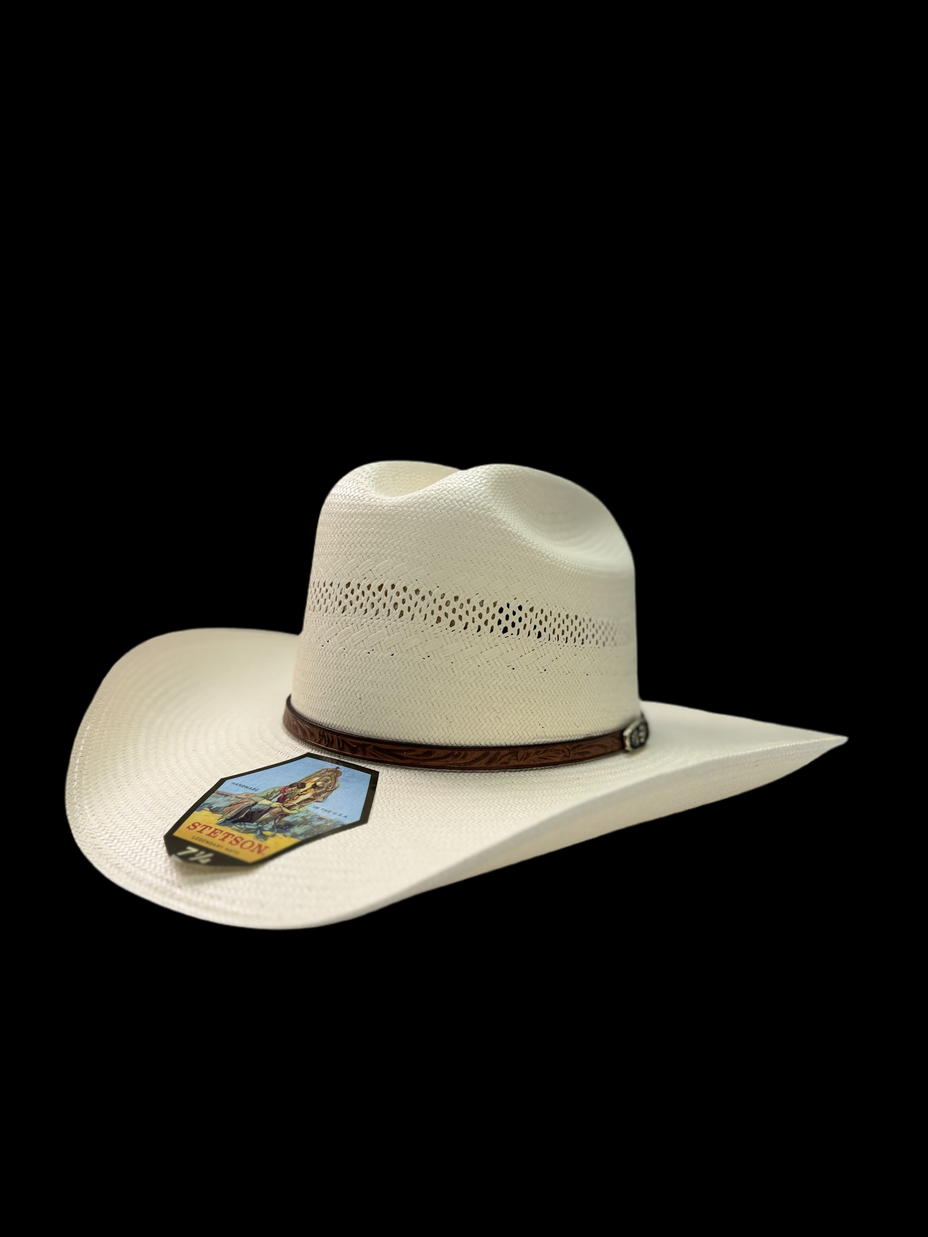Stetson Unisex Cowboy Cowgirl 100X Ranch Straw Vented Hat - Western Style Sun Protection for Outdoor Ranchers, Farmers & Country Music Fans