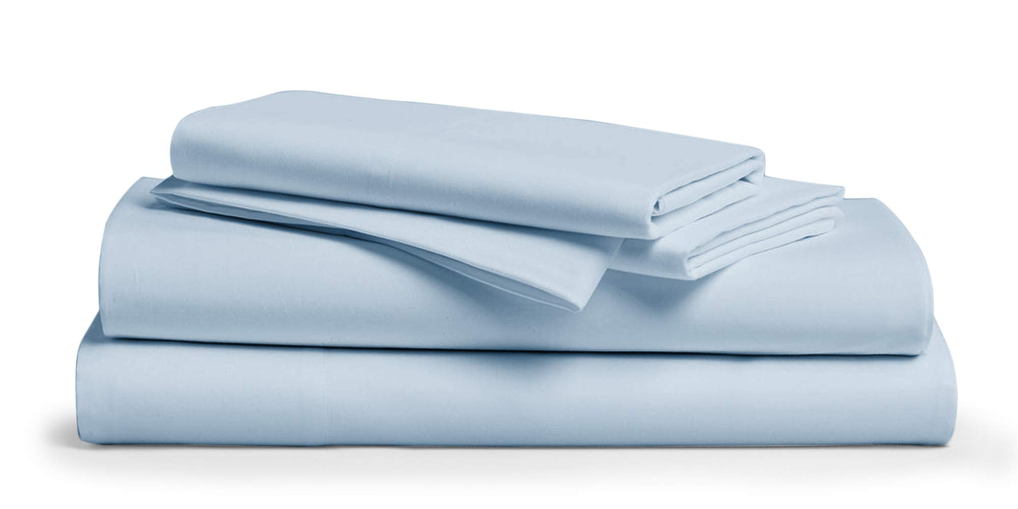 Premium 800 Thread Count Egyptian Cotton Full Size Sheet Set - 4 Piece Light Blue Sateen Weave Bedding - Soft & Breathable for All Seasons - Perfect for Master Bedroom, Guest Room & Dorm Use