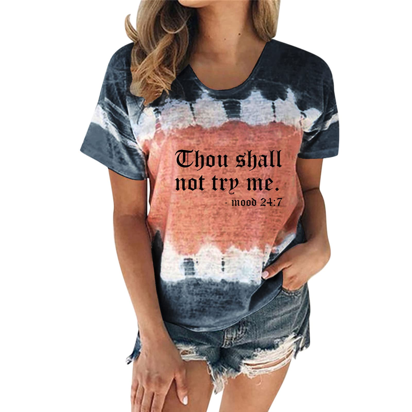 Women's Casual Summer Tops - Short Sleeve Loose Fit Funny Graphic Tees for Dressy & Everyday Wear | Perfect for Beach Outings, Weekend Hangouts & Office Casual Fridays