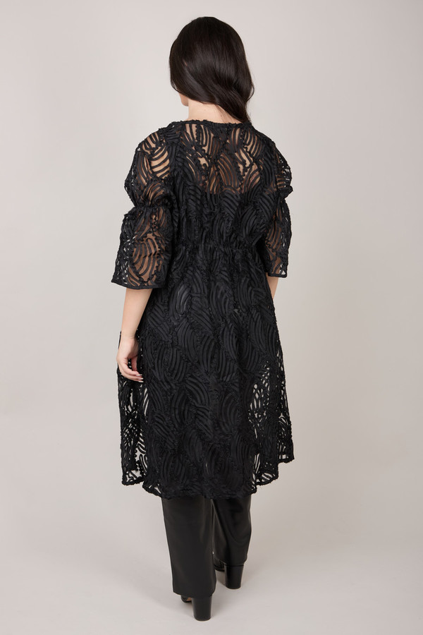 Stylish Midi Cutout Duster Coat for Women - Elegant Longline Open Back Cardigan - Perfect for Office, Date Night & Fall Layering