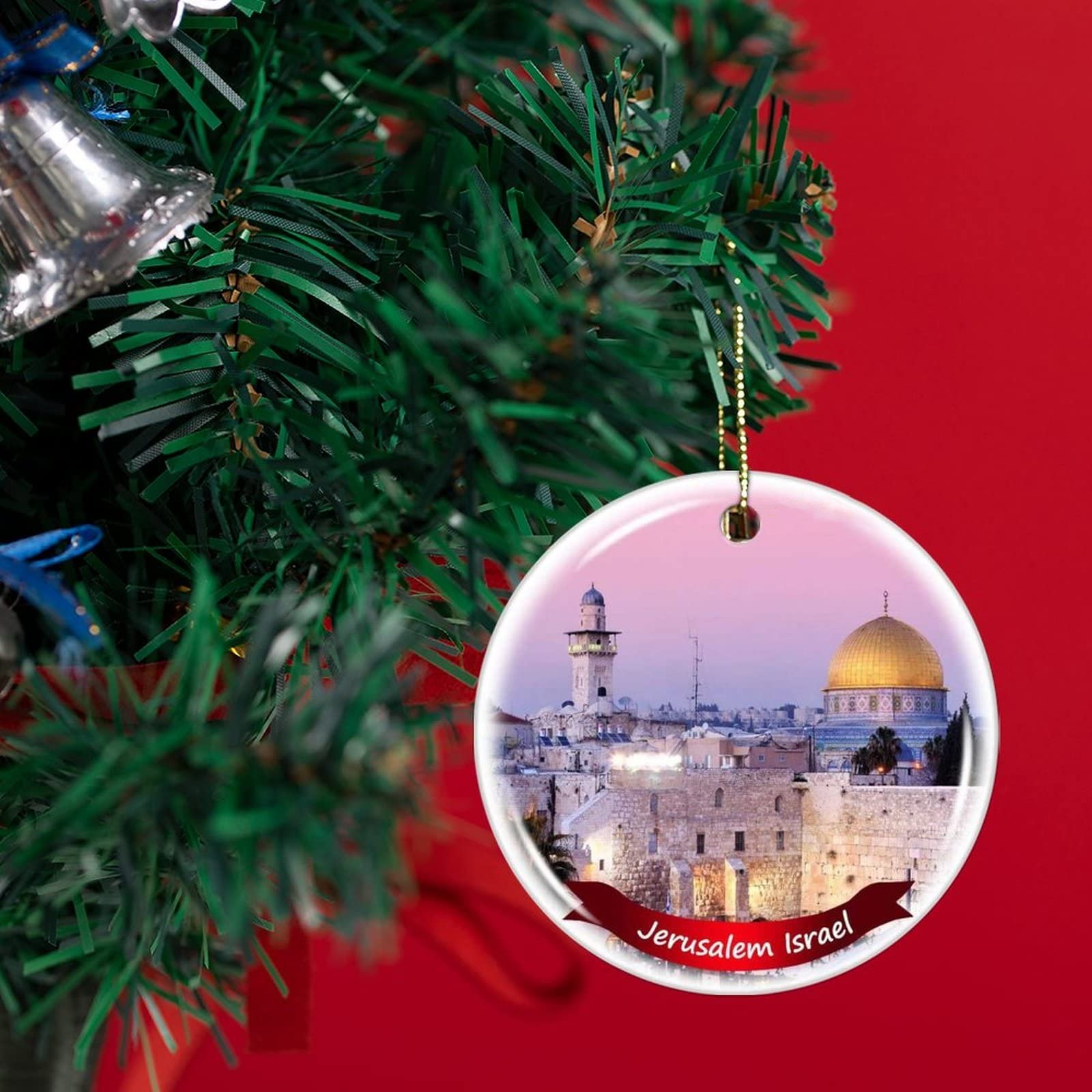 Jerusalem Israel Christmas Porcelain Ornament - 3
