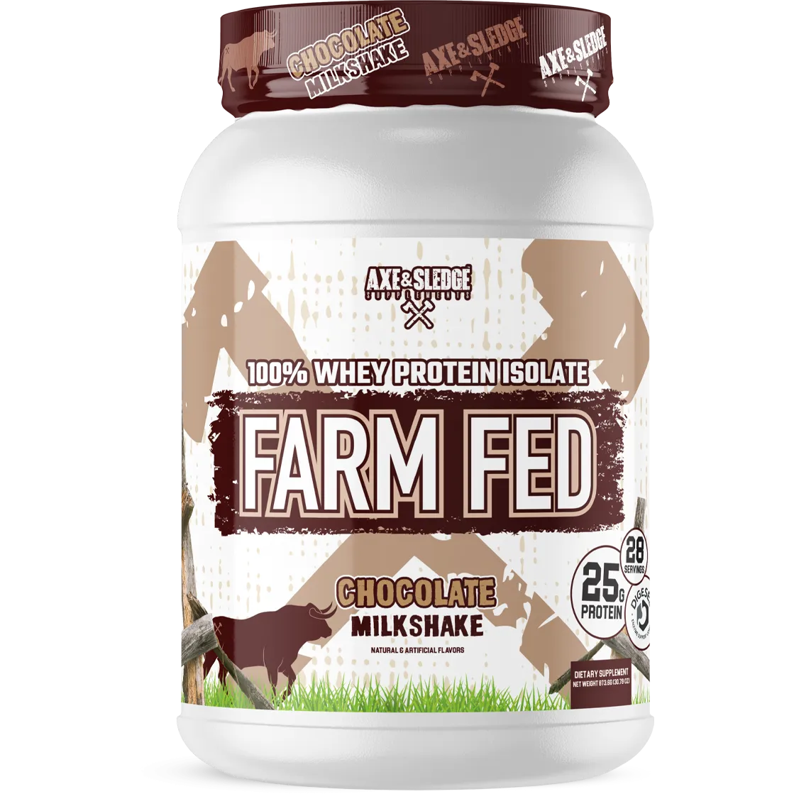 Axe & Sledge FARM FED 100% Whey Protein Isolate Powder - Premium Muscle Recovery & Growth Supplement for Athletes & Fitness Enthusiasts - Post-Workout, Meal Replacement & Healthy Lifestyle