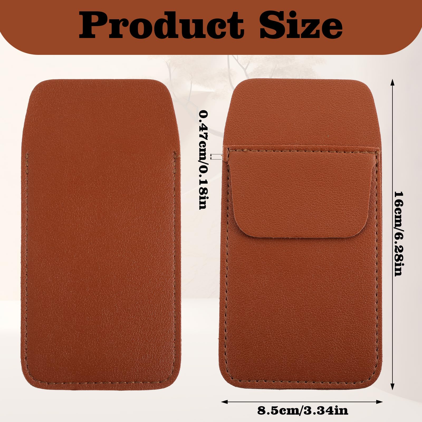 2 Pack PU Leather Pocket Protector & Pen Organizer - Holds 4 Pens/Pencils - Professional Shirt Pocket Holder for Men - Ideal for Lab Coats, Office Work & Business Meetings (Brown & Black)