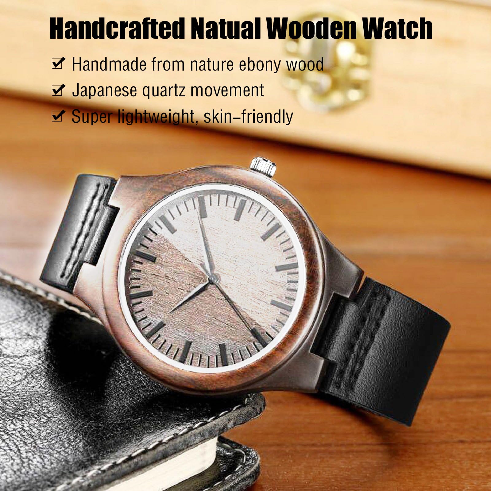 Personalized Engraved Wooden Watches for Men - Unique Gifts for Husband, Dad, Boyfriend | Fathers Day, Christmas, Valentines, Thanksgiving Present | Perfect for Weddings, Anniversaries & Special Occasions