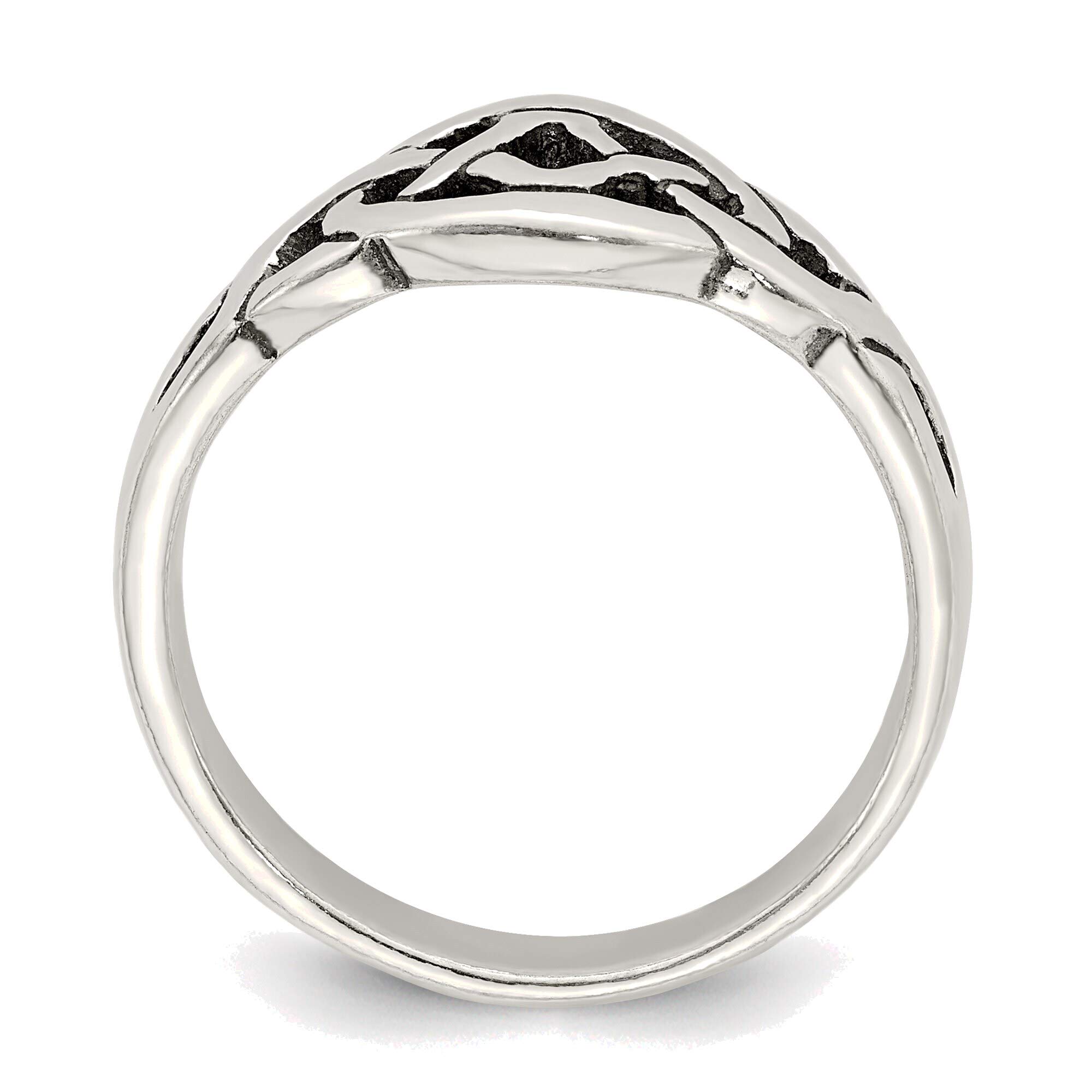 Bonyak Sterling Silver Antiqued Ring - Size 7 for Women's Fashion