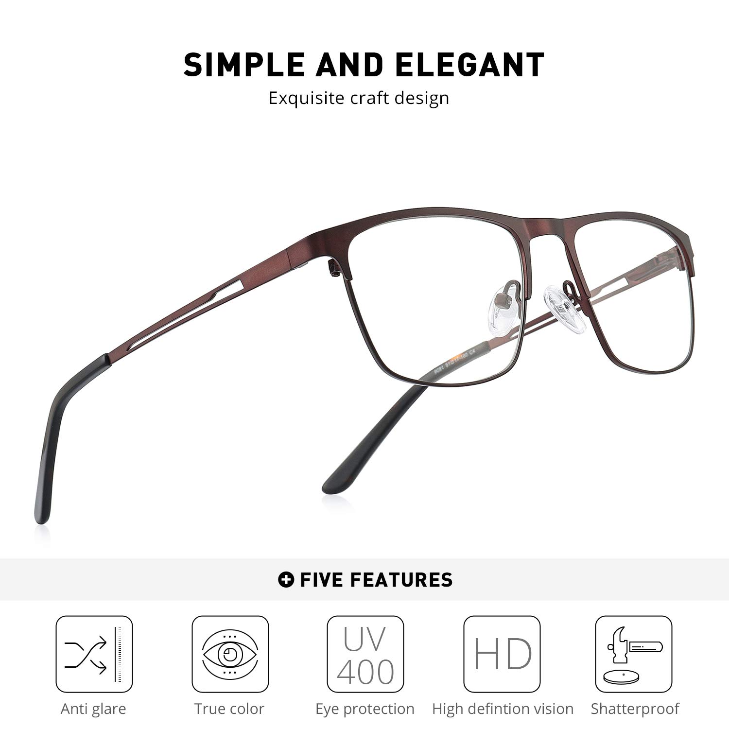 Blue Light Blocking Reading Glasses for Women & Men - Anti Glare Computer Glasses with Spring Hinge - Perfect for Office Work, Gaming & Screen Time